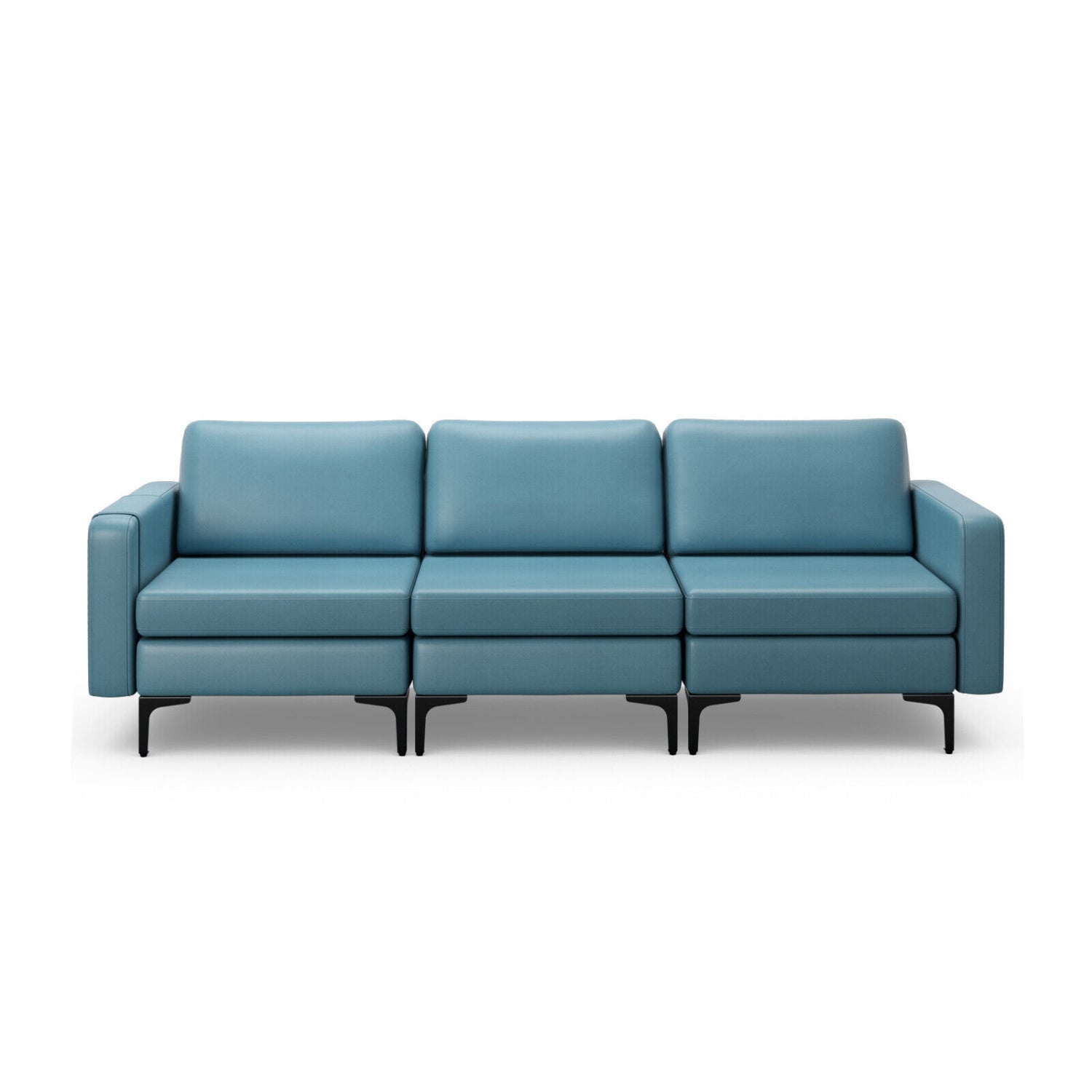 3-Seat Sectional Sofa, With Armrest Magazine Pocket, Metal Leg, Blue Sofas & Loveseats at Gallery Canada
