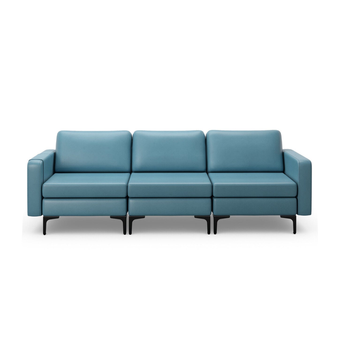 3-Seat Sectional Sofa, With Armrest Magazine Pocket, Metal Leg, Blue Sofas & Loveseats at Gallery Canada