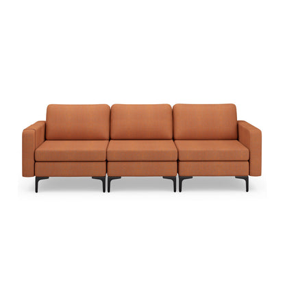 3-Seat Sectional Sofa With Armrest Pocket, Orange Sofas & Loveseats at Gallery Canada