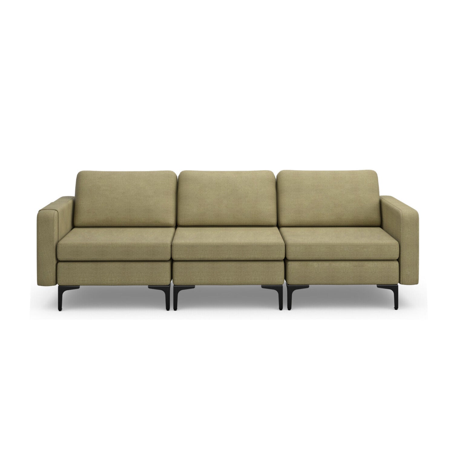 3-Seat Sectional Sofa, With Armrest Magazine Pocket, Metal Leg, Green Sofas & Loveseats at Gallery Canada