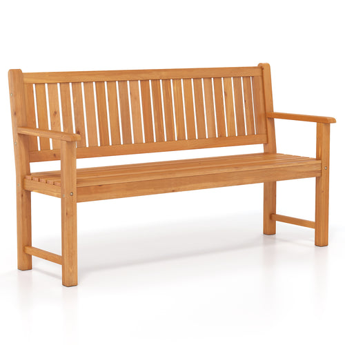 3-Seater Outdoor Wooden Bench, 59 Inch, Yellow