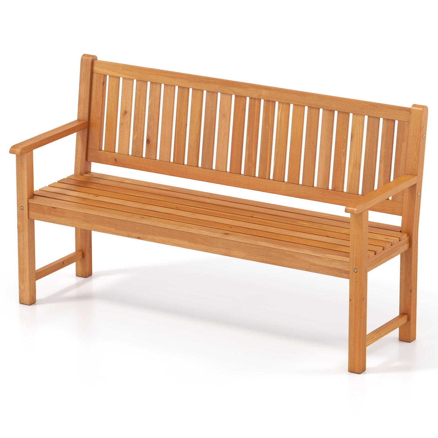 3-Seater Outdoor Wooden Bench, 59 Inch, Yellow