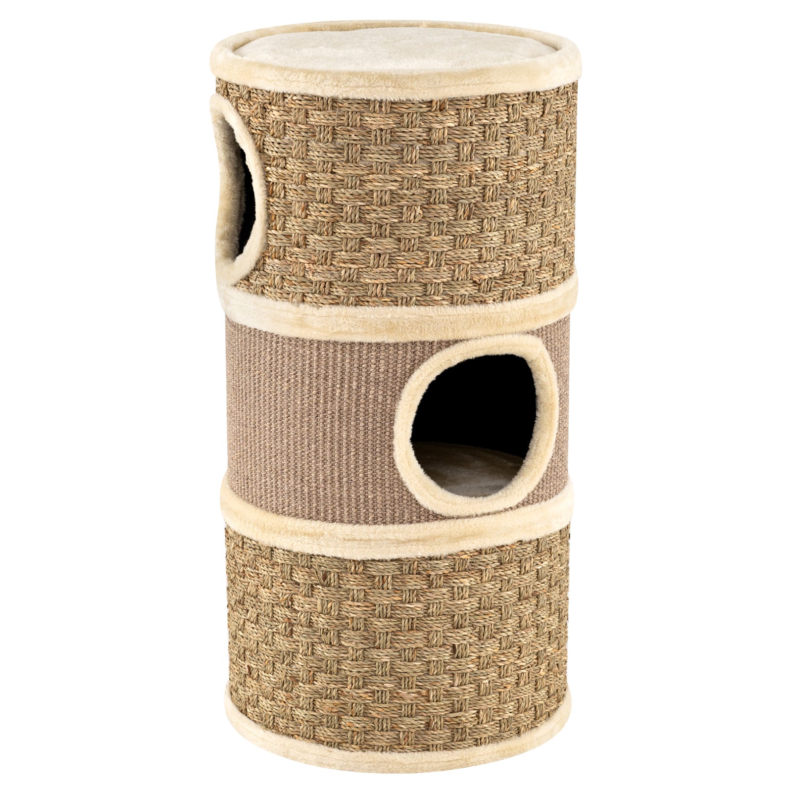 3-Story Cat Condo 28 Inch Multi-level Cat Hideaway with Sisal Scratching Pad, Brown Cat Trees Condos & Scratchers at Gallery Canada