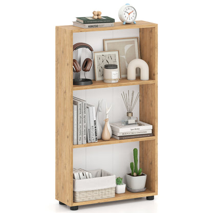 3-Tier Bookcase 42 inch Tall Book Shelf with Anti-Tipping Kit, Brown Bookcases at Gallery Canada