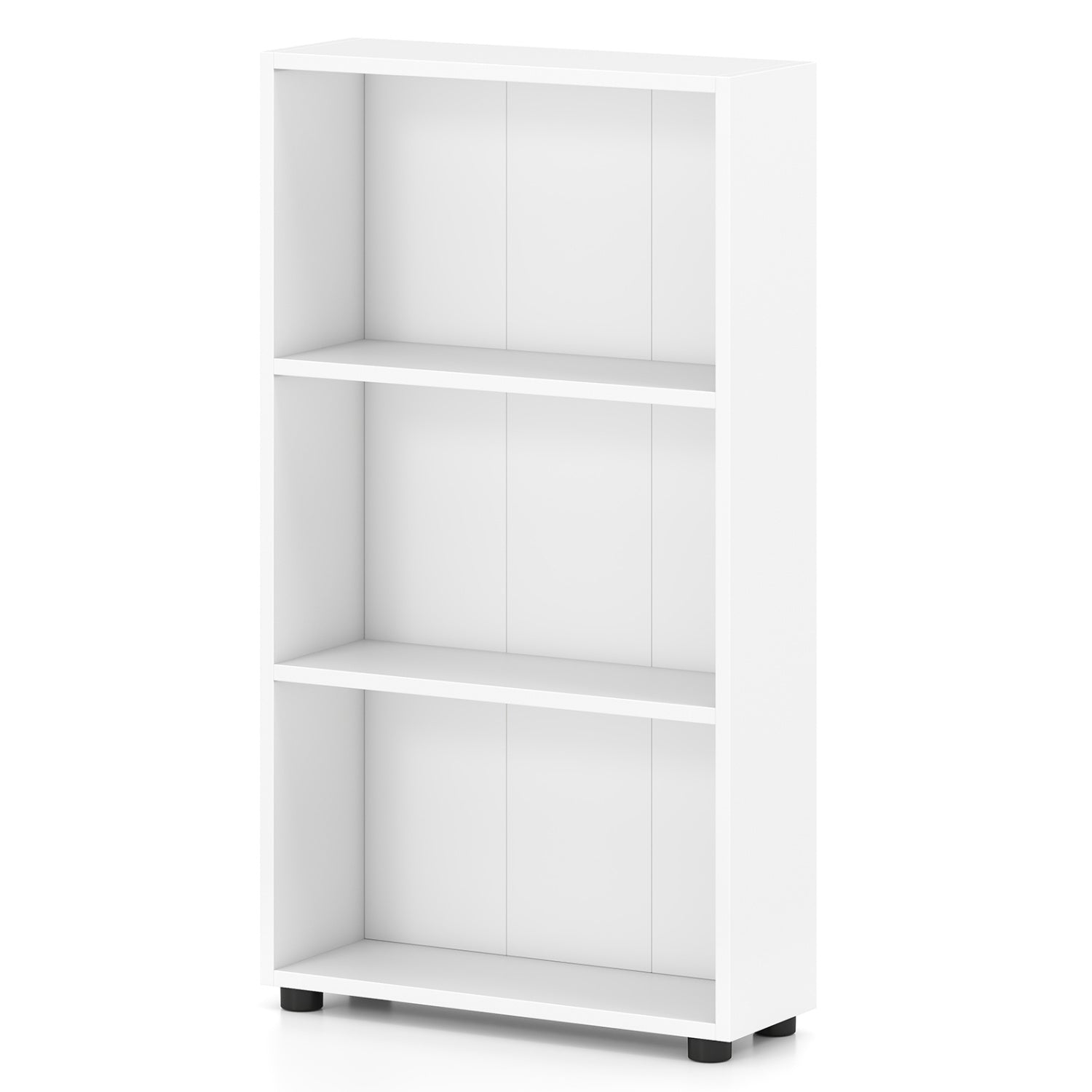 3-Tier Bookcase 42 inch Tall Book Shelf with Anti-Tipping Kit, White Bookcases White at Gallery Canada