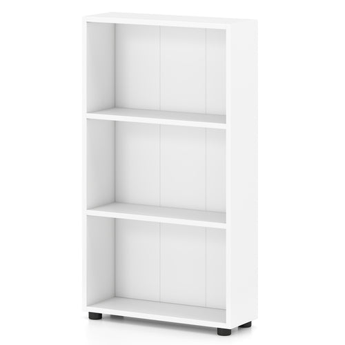 3-Tier Bookcase 42 inch Tall Book Shelf with Anti-Tipping Kit, White