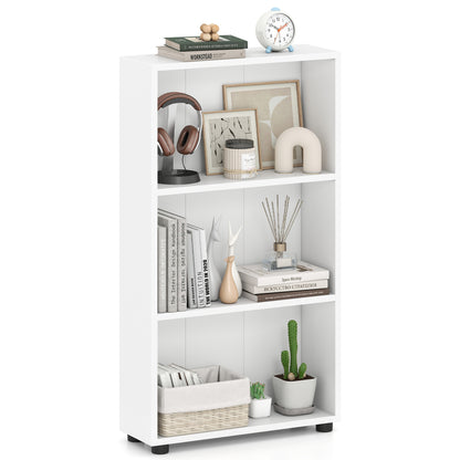 3-Tier Bookcase 42 inch Tall Book Shelf with Anti-Tipping Kit, White Bookcases at Gallery Canada