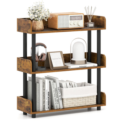 3-Tier Bookshelf with Anti-Tipping Kit and Industrial Storage Unit for Living Room, Rustic Brown Bookcases Rustic Brown at Gallery Canada