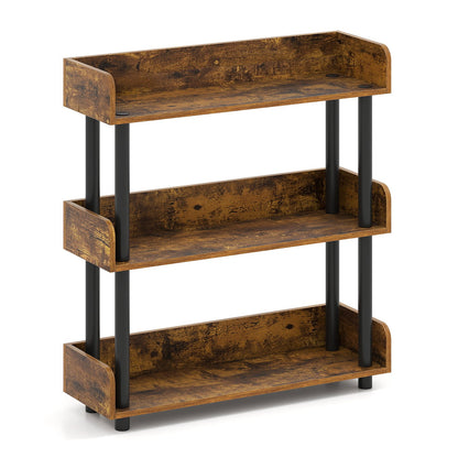 3-Tier Bookshelf with Anti-Tipping Kit and Industrial Storage Unit for Living Room, Rustic Brown Bookcases at Gallery Canada