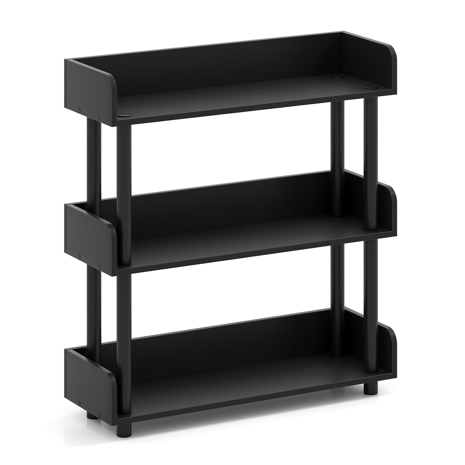 3-Tier Bookshelf with Anti-Tipping Kit and Industrial Storage Unit for Living Room, Black Bookcases at Gallery Canada