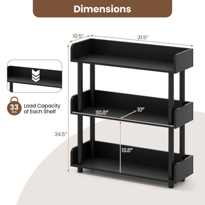 3-Tier Bookshelf with Anti-Tipping Kit and Industrial Storage Unit for Living Room, Black Bookcases at Gallery Canada