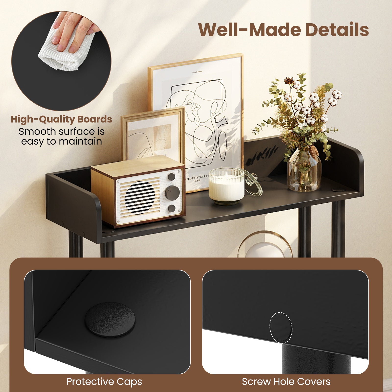 3-Tier Bookshelf with Anti-Tipping Kit and Industrial Storage Unit for Living Room, Black Bookcases at Gallery Canada