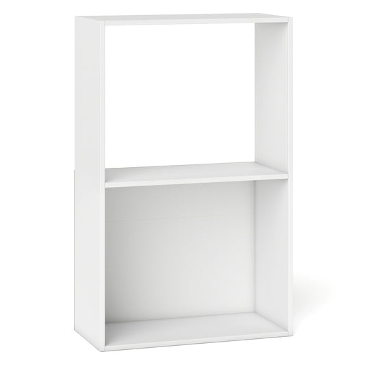 3-Tier Bookshelf with Open Storage Compartment and Freestanding Display Shelf, White Bookcases White at Gallery Canada
