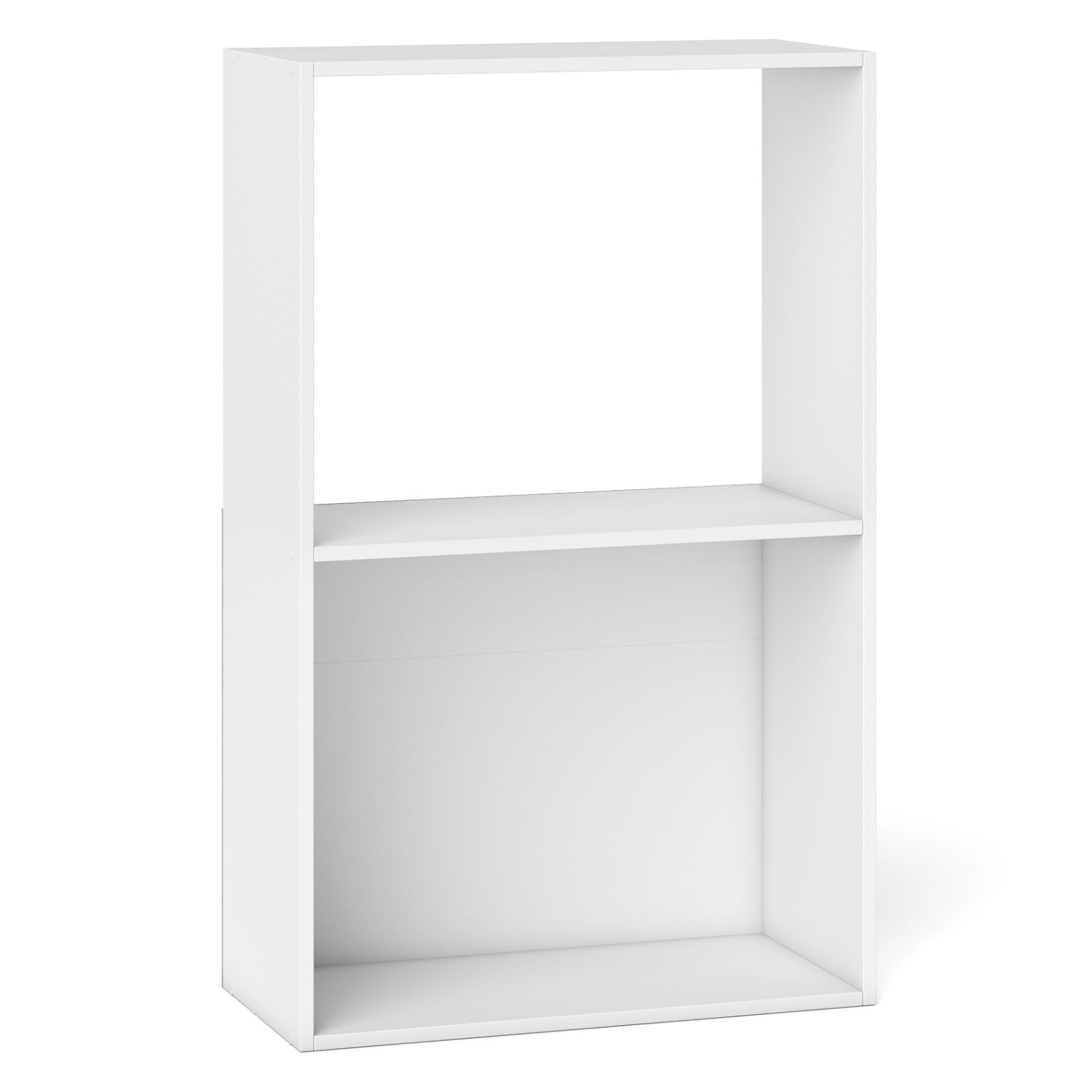 3-Tier Bookshelf with Open Storage Compartment and Freestanding Display Shelf, White Bookcases White at Gallery Canada