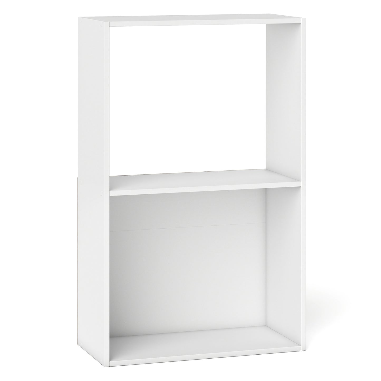 3-Tier Bookshelf with Open Storage Compartment and Freestanding Display Shelf, White Bookcases White at Gallery Canada