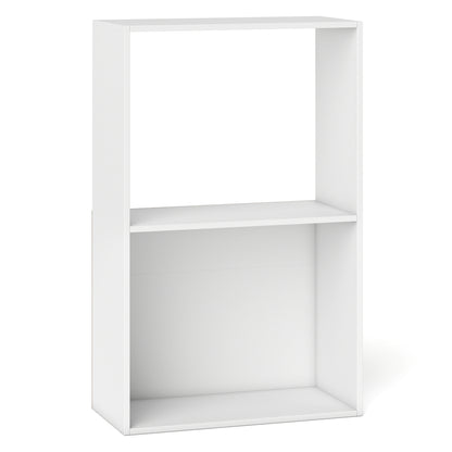 3-Tier Bookshelf with Open Storage Compartment and Freestanding Display Shelf, White Bookcases White at Gallery Canada
