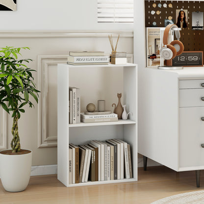 3-Tier Bookshelf with Open Storage Compartment and Freestanding Display Shelf, White Bookcases at Gallery Canada
