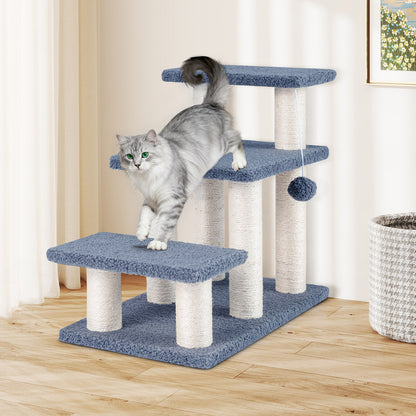 3-Tier Cat Stairs, 20 Inch, Scratching Posts, Hanging Toy, Gray Cat Trees Condos & Scratchers at Gallery Canada