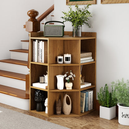 3-Tier Corner Cabinet with Charging Station for Bedroom, Natural Cabinets & Chests at Gallery Canada