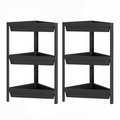 3-Tier Corner Shower Caddy 2-Pack with Detachable Design, Black Bathroom Etagere at Gallery Canada