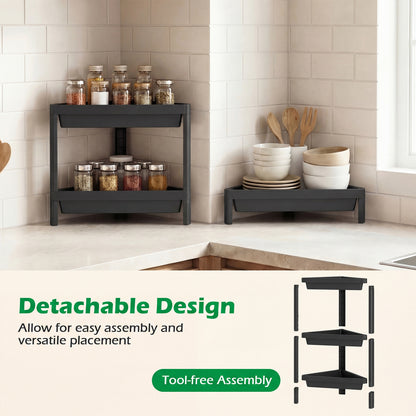 3-Tier Corner Shower Caddy 2-Pack with Detachable Design, Black Bathroom Etagere at Gallery Canada