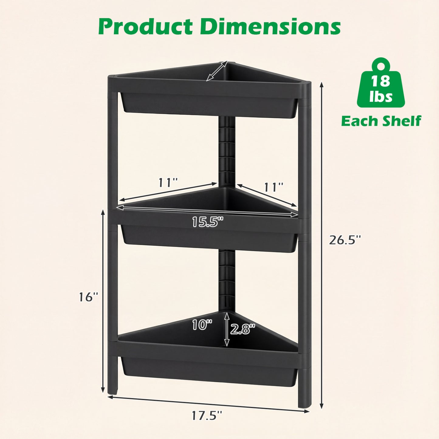 3-Tier Corner Shower Caddy 2-Pack with Detachable Design, Black Bathroom Etagere at Gallery Canada