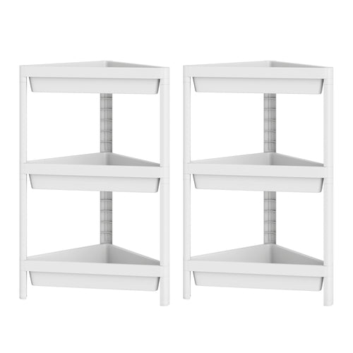 3-Tier Corner Shower Caddy 2-Pack with Detachable Design, White