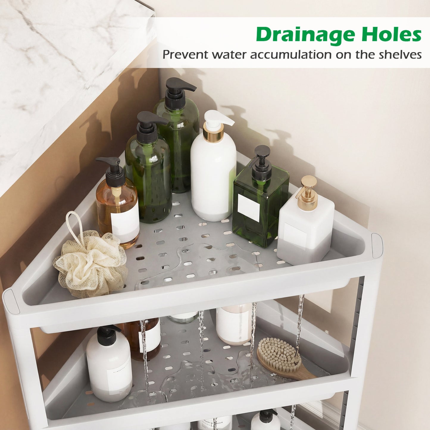 3-Tier Corner Shower Caddy 2-Pack with Detachable Design, White Bathroom Etagere at Gallery Canada