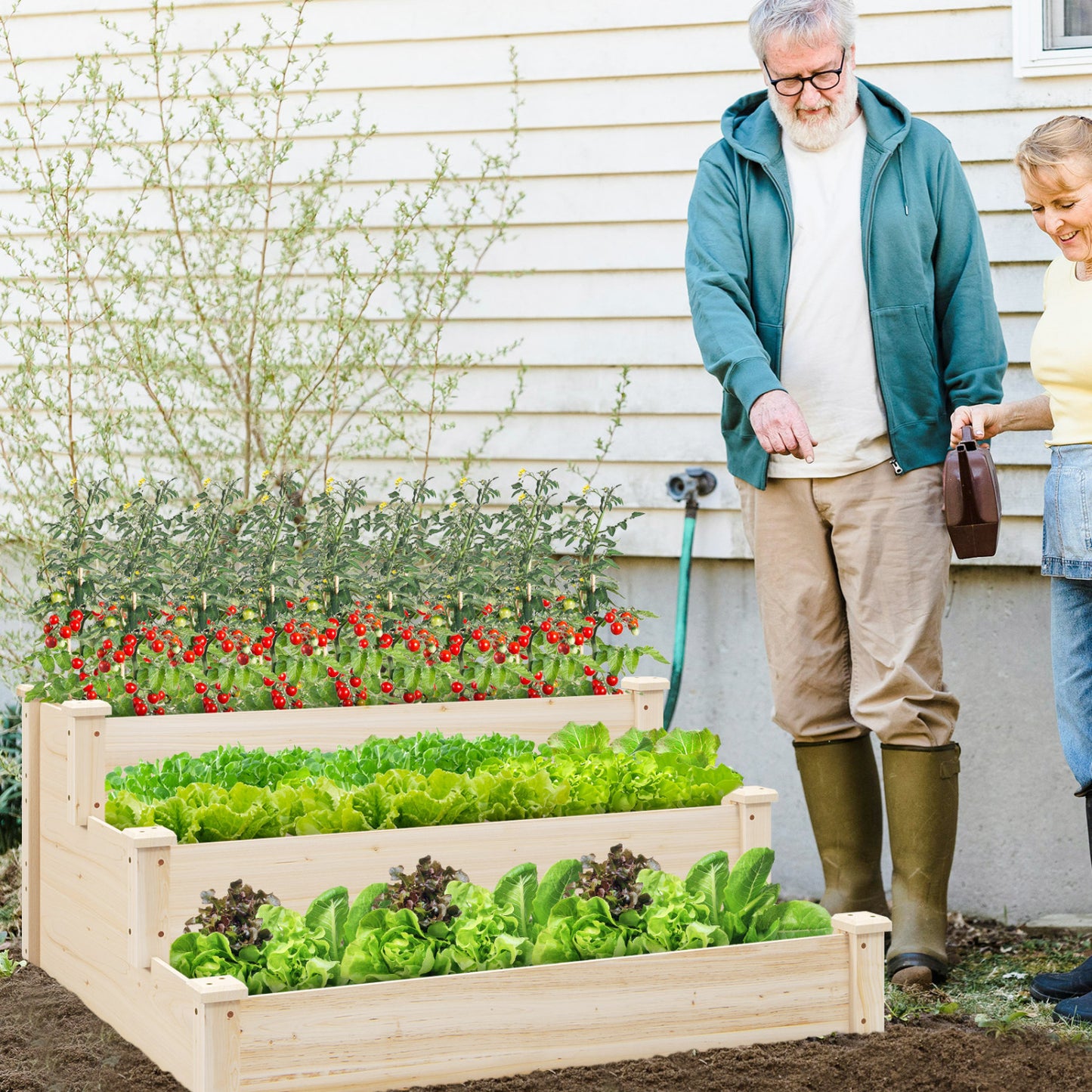 3 Tier Elevated Wooden Vegetable Garden Bed Raised Garden Beds at Gallery Canada