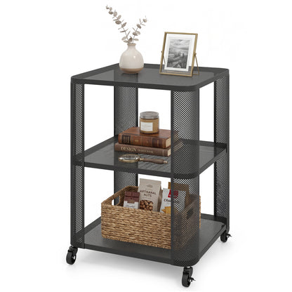 3-Tier Rolling End Table with Open Storage Shelves End & Side Tables at Gallery Canada