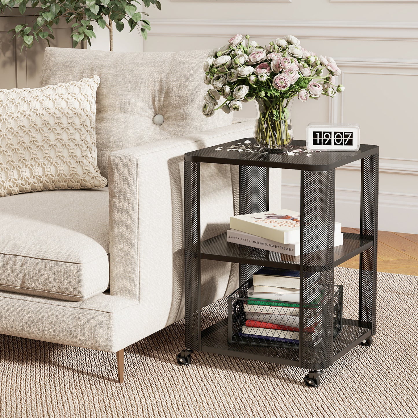 3-Tier Rolling End Table with Open Storage, Set of 2 End & Side Tables at Gallery Canada
