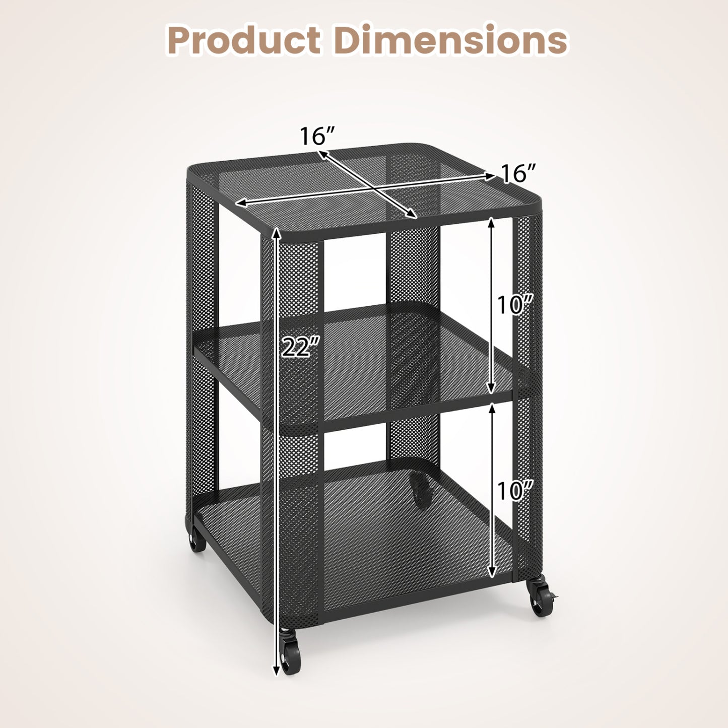 3-Tier Rolling End Table with Open Storage, Set of 2 End & Side Tables at Gallery Canada