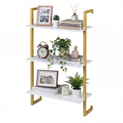 3-Tier Floating Shelf for Kitchen Living Room, White Bookcases White at Gallery Canada