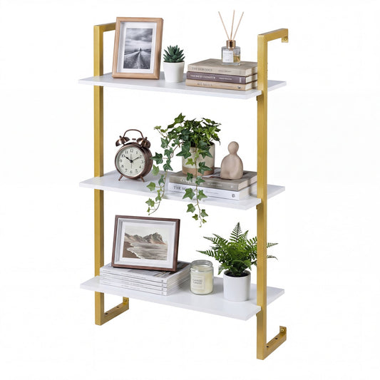 3-Tier Floating Shelf for Kitchen Living Room, White Bookcases White at Gallery Canada