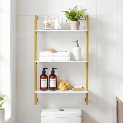 3-Tier Floating Shelf for Kitchen Living Room, White Bookcases at Gallery Canada