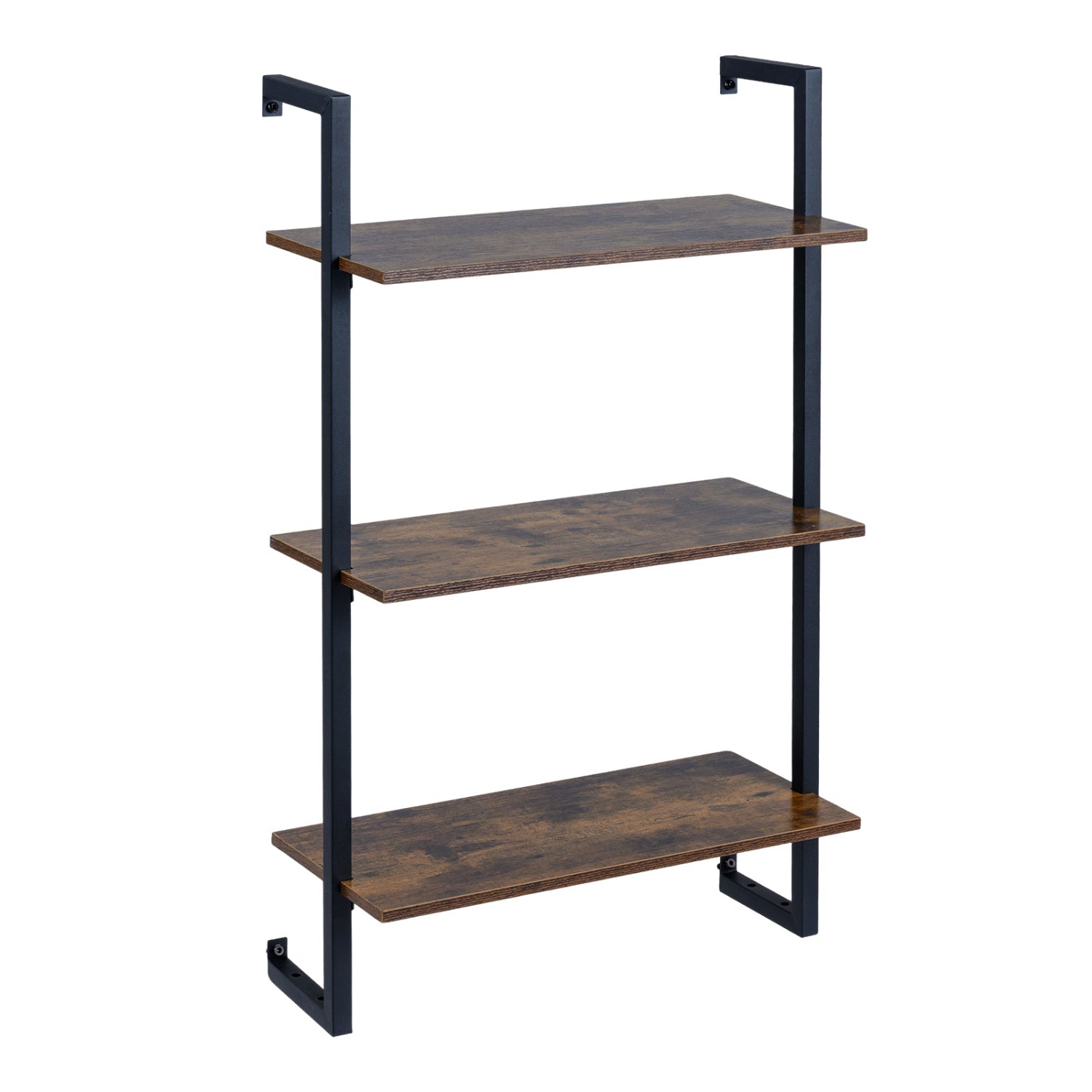 3-Tier Floating Modern Kitchen Shelf for Living Room Home Office and Bathroom, Rustic Brown Bookcases at Gallery Canada