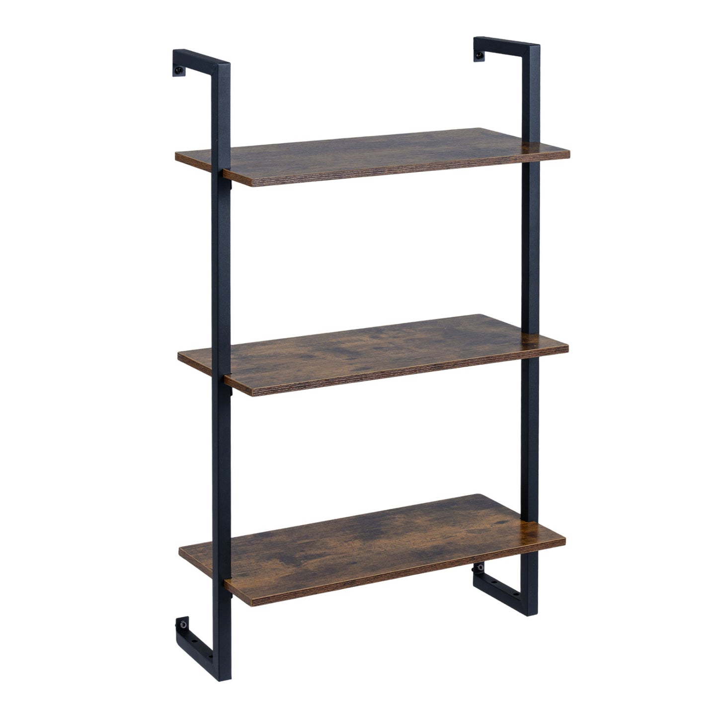 3-Tier Floating Modern Kitchen Shelf for Living Room Home Office and Bathroom, Rustic Brown Bookcases at Gallery Canada