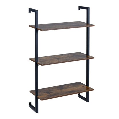 3-Tier Floating Modern Kitchen Shelf for Living Room Home Office and Bathroom, Rustic Brown Bookcases at Gallery Canada