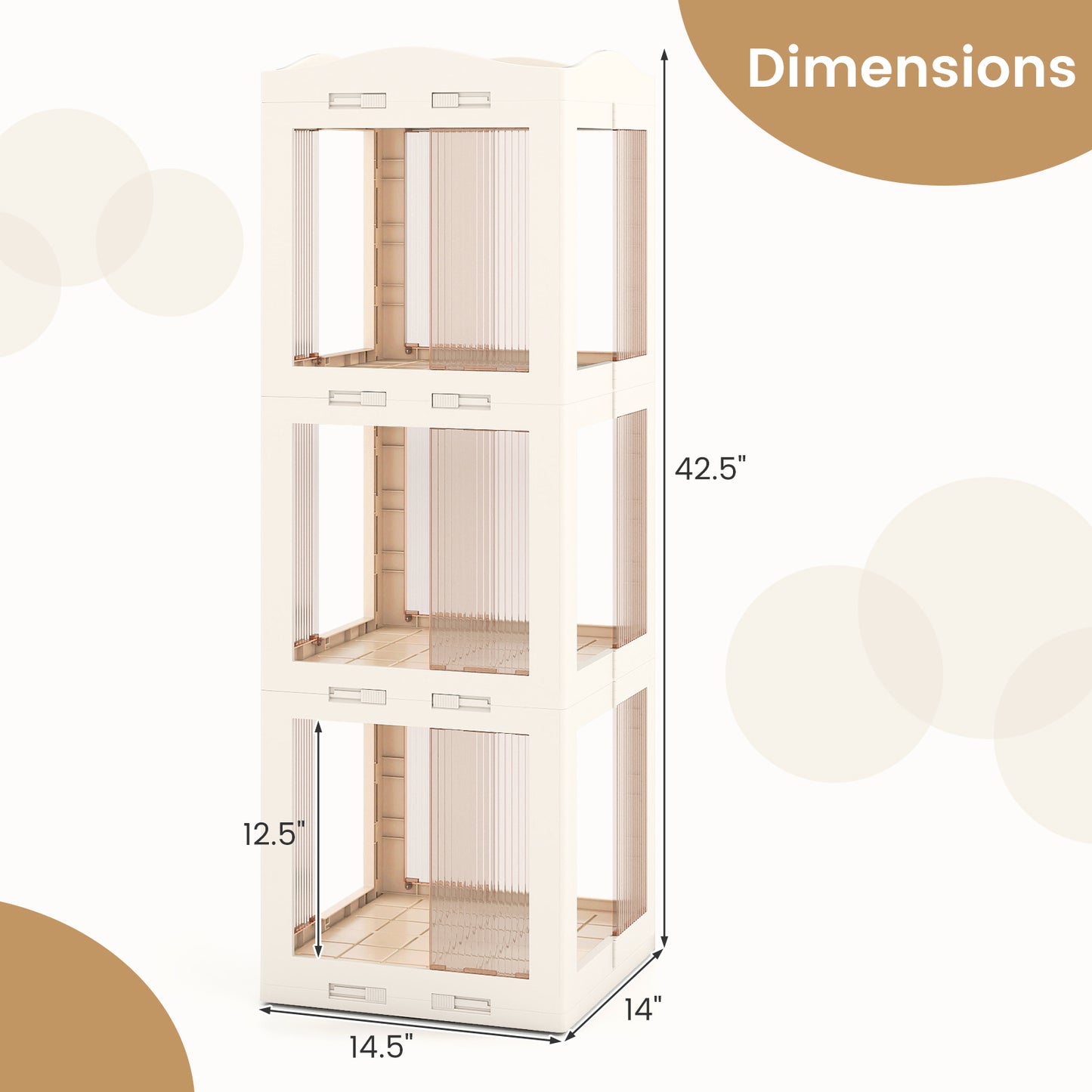 3-Tier Foldable Rotating Bookshelf with Swivel Base and Translucent Panels, White Bookcases at Gallery Canada