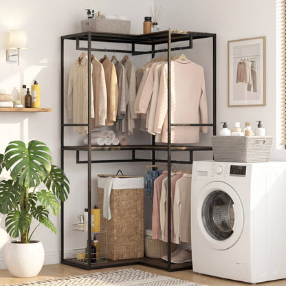 3-Tier Heavy Duty Clothes Rack with Shelves & Hanging Racks Clothing & Closet Storage at Gallery Canada