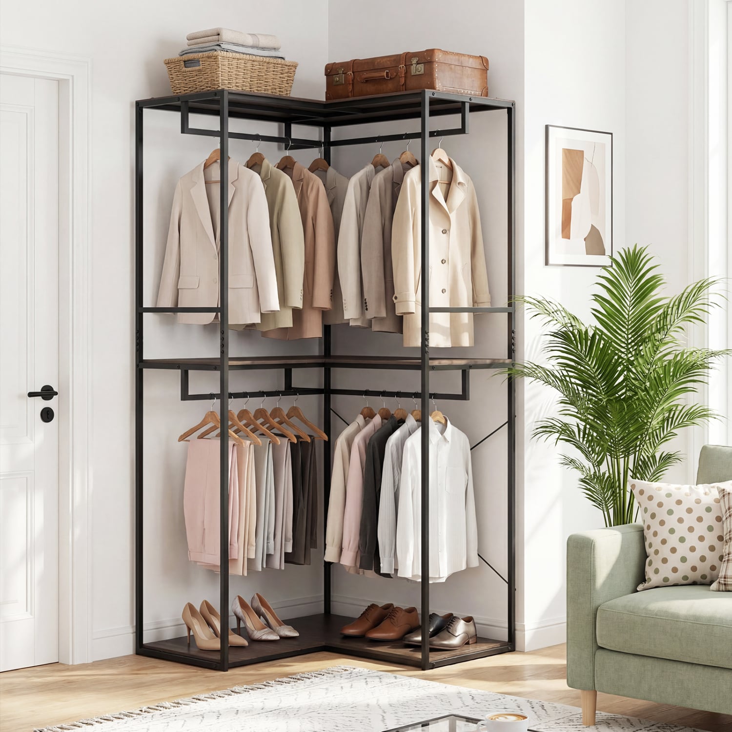 3-Tier Heavy Duty Clothes Rack with Shelves & Hanging Racks Clothing & Closet Storage at Gallery Canada