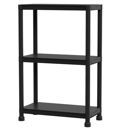 3-Tier Plastic Storage Shelves, Freestanding Garage Shelving Unit, Black Garages at Gallery Canada