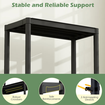 3-Tier Plastic Storage Shelves, Freestanding Garage Shelving Unit, Black Garages at Gallery Canada