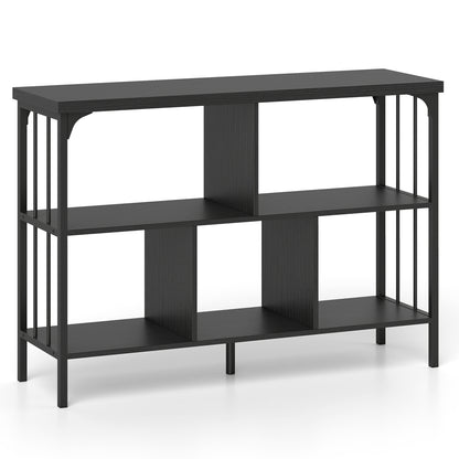 3-Tier Cubby Bookshelf, Open Shelves, Black