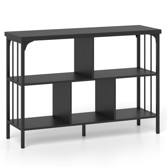 3-Tier Cubby Bookshelf, Open Shelves, Black Bookcases Black at Gallery Canada