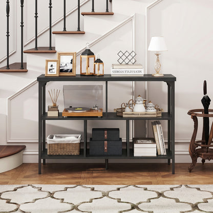 3-Tier Cubby Bookshelf, Open Shelves, Black