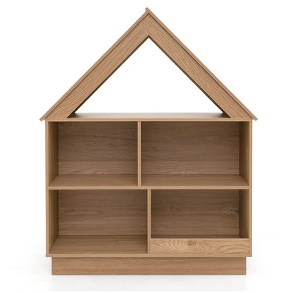 3-Tier House-Shaped Toy Storage Organizer with Open Shelves, Natural Kids Storage Natural at Gallery Canada