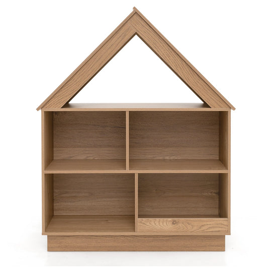 3-Tier House-Shaped Toy Storage Organizer with Open Shelves, Natural Kids Storage Natural at Gallery Canada