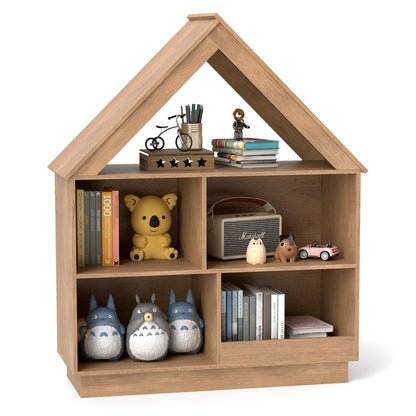 3-Tier House-Shaped Toy Storage Organizer with Open Shelves, Natural Kids Storage at Gallery Canada