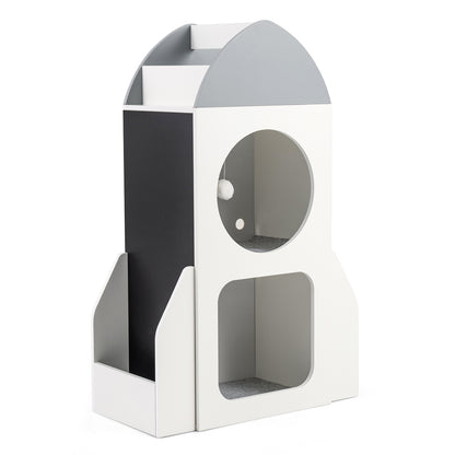 3-Tier Kids Bookshelf Rocket Space Theme Toddler Toy Storage Organizer, White Kids Storage at Gallery Canada